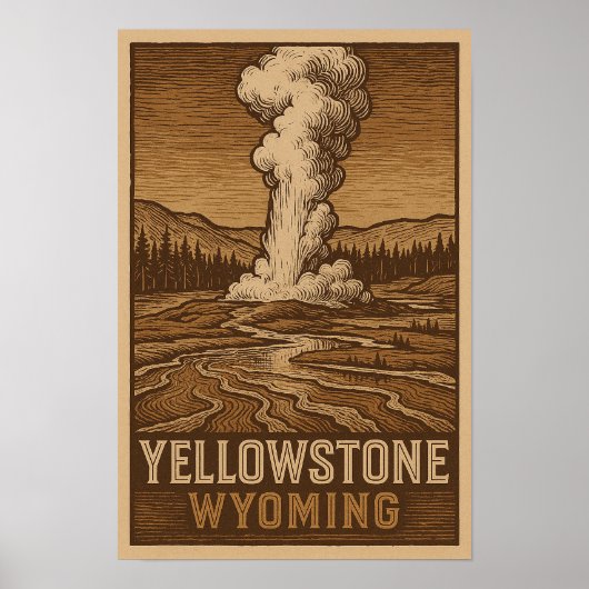Poster du parc national de Yellowstone - Pittoresq (Devant)