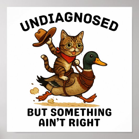 Poster du partenaire Meowdy, Funny Cowboy Cat Dark (Devant)