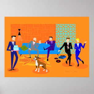 Poster du Parti Gay Retro (avec chien)