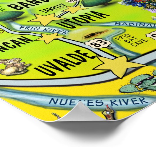 Poster du pays de Texas Hill (Coin)