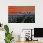 Poster du paysage - Aube à Paris Tour Eiffel (Bureau à domicile)