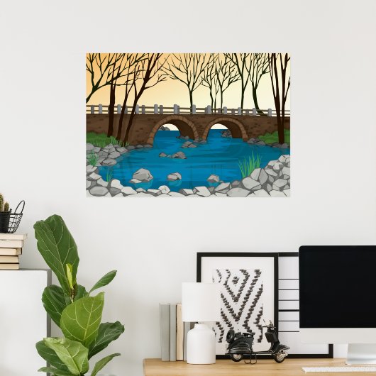 Poster du paysage de Bridge River (Bureau à domicile)