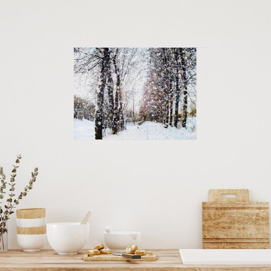 Poster du paysage de neige (Cuisine)