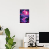 Poster du paysage de Neon Exoplanet (Bureau à domicile)