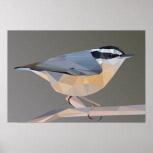 Poster du paysage nuthatch à poitrine rouge