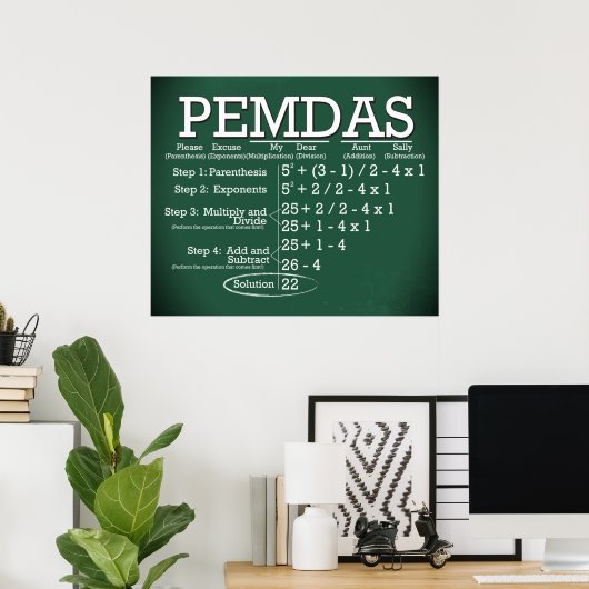 Poster du PEMDAS *Mis à jour* (Bureau à domicile)