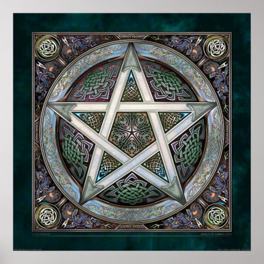 Poster du Pentacle en Argent Knotwork (22x22") (Devant)