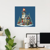 Poster du phare de Noël (Bureau à domicile)