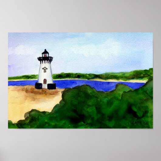 Poster du phare d'Edgartown-Martha's Vineyard (Devant)