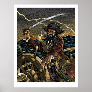 Poster du pirate de barbe noire