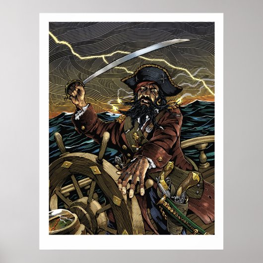 Poster du pirate de barbe noire (Devant)