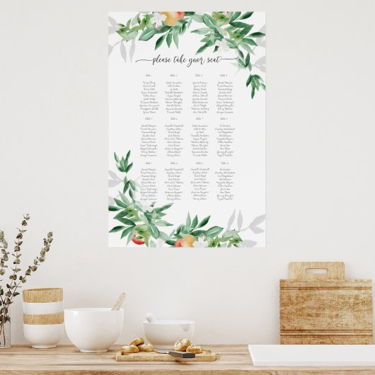 Poster du plan de siège du verger d'été (Cuisine)