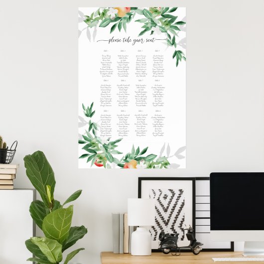 Poster du plan de siège du verger d'été (Bureau à domicile)