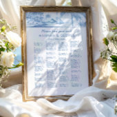 Poster du plan de siège Mariage Toile Côte Bleue