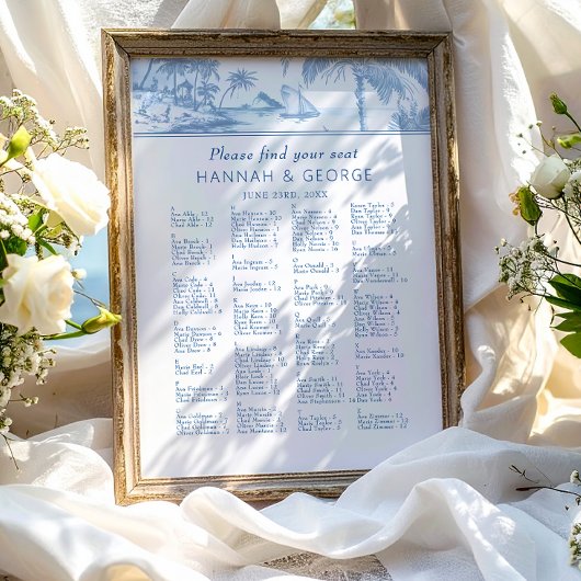 Poster du plan de siège Mariage Toile Côte Bleue