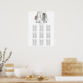 Poster du plan de table de mariage de destination (Cuisine)