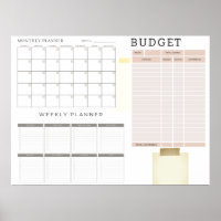 Poster du planificateur de budget mensuel numériqu