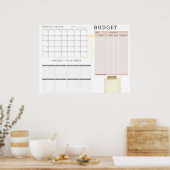 Poster du planificateur de budget mensuel numériqu (Cuisine)