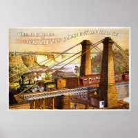 Poster du pont suspendu de Niagara Falls 1876