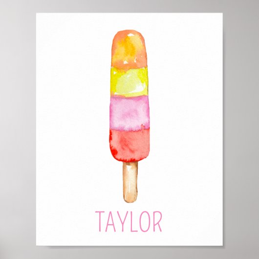 Poster du Popsicle d'aquarelle (Devant)