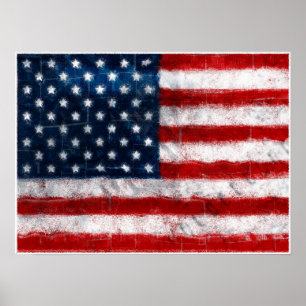 Poster du portrait du drapeau américain