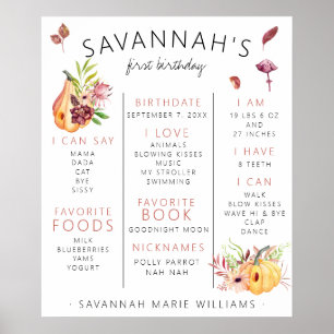 Poster du premier anniversaire du petit Citrouille