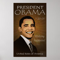 Poster du président Barack Obama - Grunge