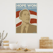 Poster du Président Obama "Hope Won" (Cuisine)