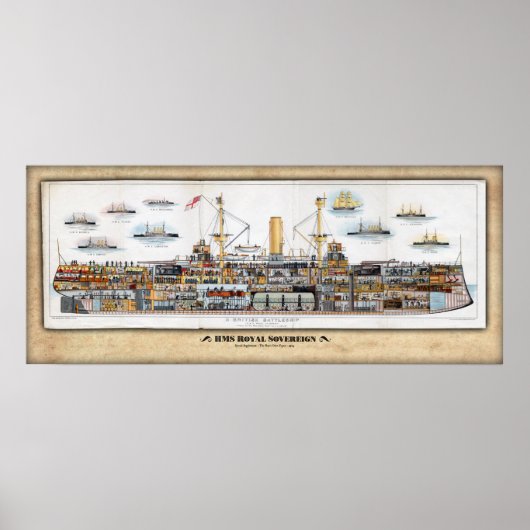 Poster du profil intérieur du Souverain royal HMS/ (Devant)