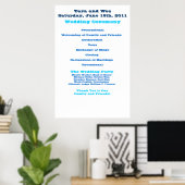 Poster du programme de mariage Wes et Tara (Bureau à domicile)