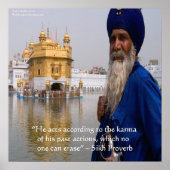 Poster du proverbe Sikh Karma/Actions (Devant)