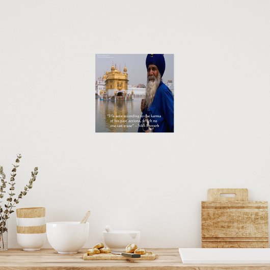 Poster du proverbe Sikh Karma/Actions (Cuisine)