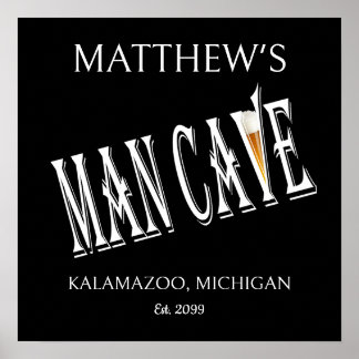 Poster du pub Man Cave Symbole d'impression