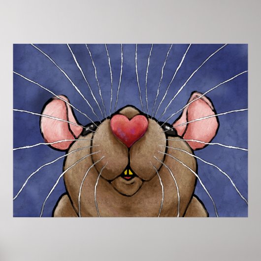 Poster du rat de coeur mignon (Devant)