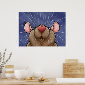 Poster du rat de coeur mignon (Cuisine)