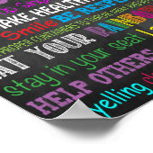 Poster du règlement de la cafétéria de l'école (Coin)