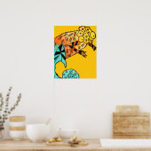 Poster du reptile Chameleon d'encre jaune (Cuisine)