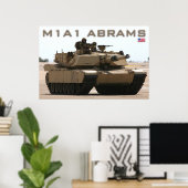 Poster du réservoir M1A1 Abrams (Bureau à domicile)