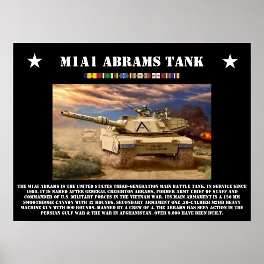 Poster du réservoir M1A1 Abrams (Devant)