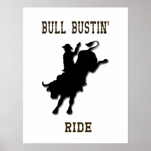 Poster du Rodéo occidental "Bull Bustin' Ride" (Devant)