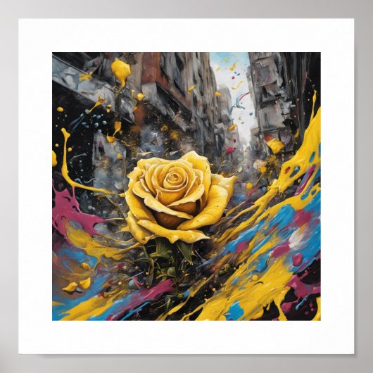 Poster du Rose du Chaos jaune acrobatique (Devant)