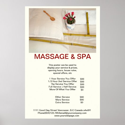 Poster du salon de beauté Bambou Massage Spa (Devant)