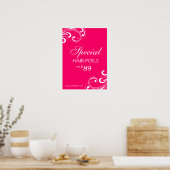 Poster du salon de coiffure Spa rose et blanc (Cuisine)