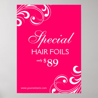 Poster du salon de coiffure Spa rose et blanc