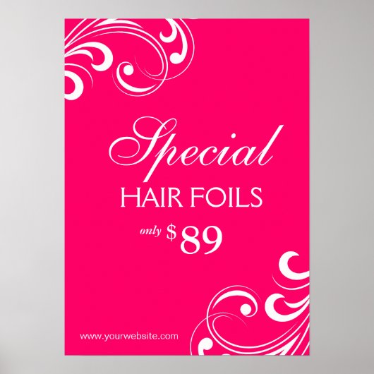 Poster du salon de coiffure Spa rose et blanc (Devant)