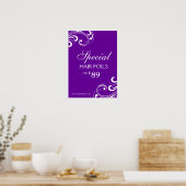 Poster du salon de coiffure Spa violet & blanc (Cuisine)