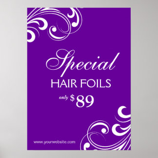 Poster du salon de coiffure Spa violet & blanc