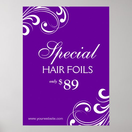 Poster du salon de coiffure Spa violet & blanc (Devant)
