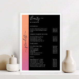 Poster du salon Ombre, rose, orange et noir