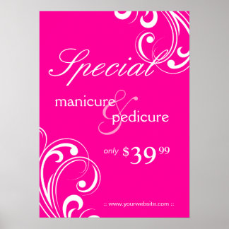 Poster du Salon Spa rose et blanc